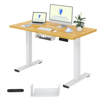 FLEXISPOT Escritorio Elevable Eléctrico 100x60cm, Mesa Escritorio Tablero Entero con Memoria, Sistema Anticolisión, para Oficina, Casa,Teletrabajo y Zona Compacta, Arce