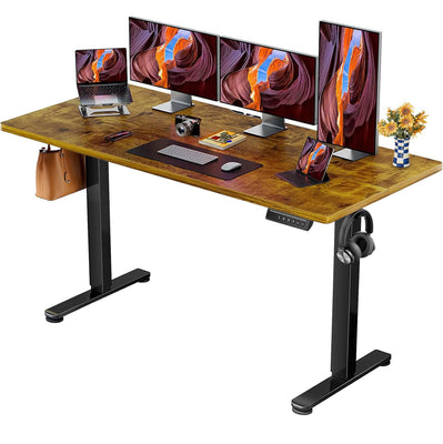 ErGear Escritorio Elevable Eléctrico, 160x80cm, Marrón