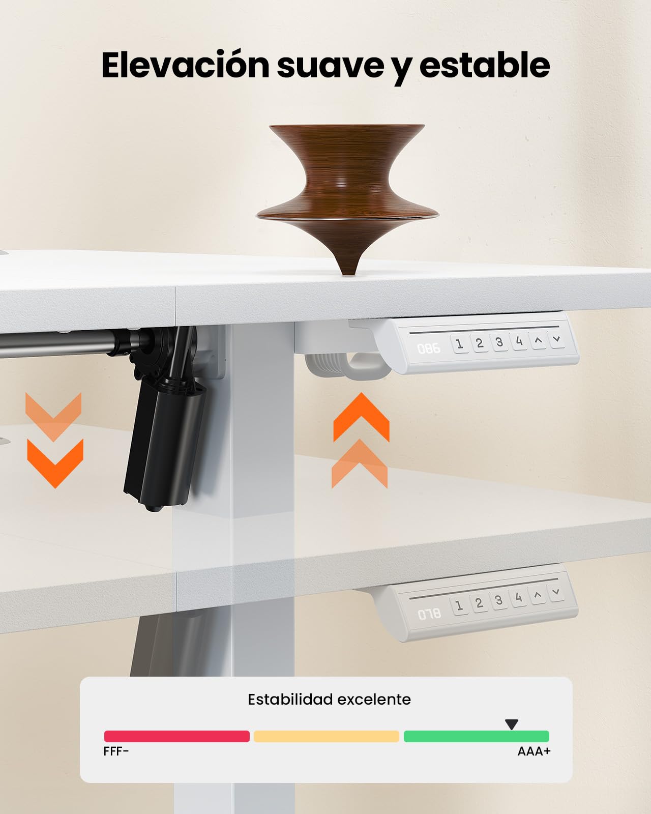 ErGear Escritorio Elevable Eléctrico, 140x70cm, Blanco