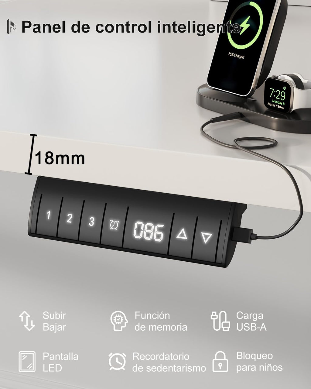 Homall Escritorio de Altura Regulable de 160 x 80 cm con Puerto de Carga USB-A, Escritorio eléctrico con Bandeja de gestión de Cables, Escritorio de pie con 3 Funciones de Memoria, Escritorio para