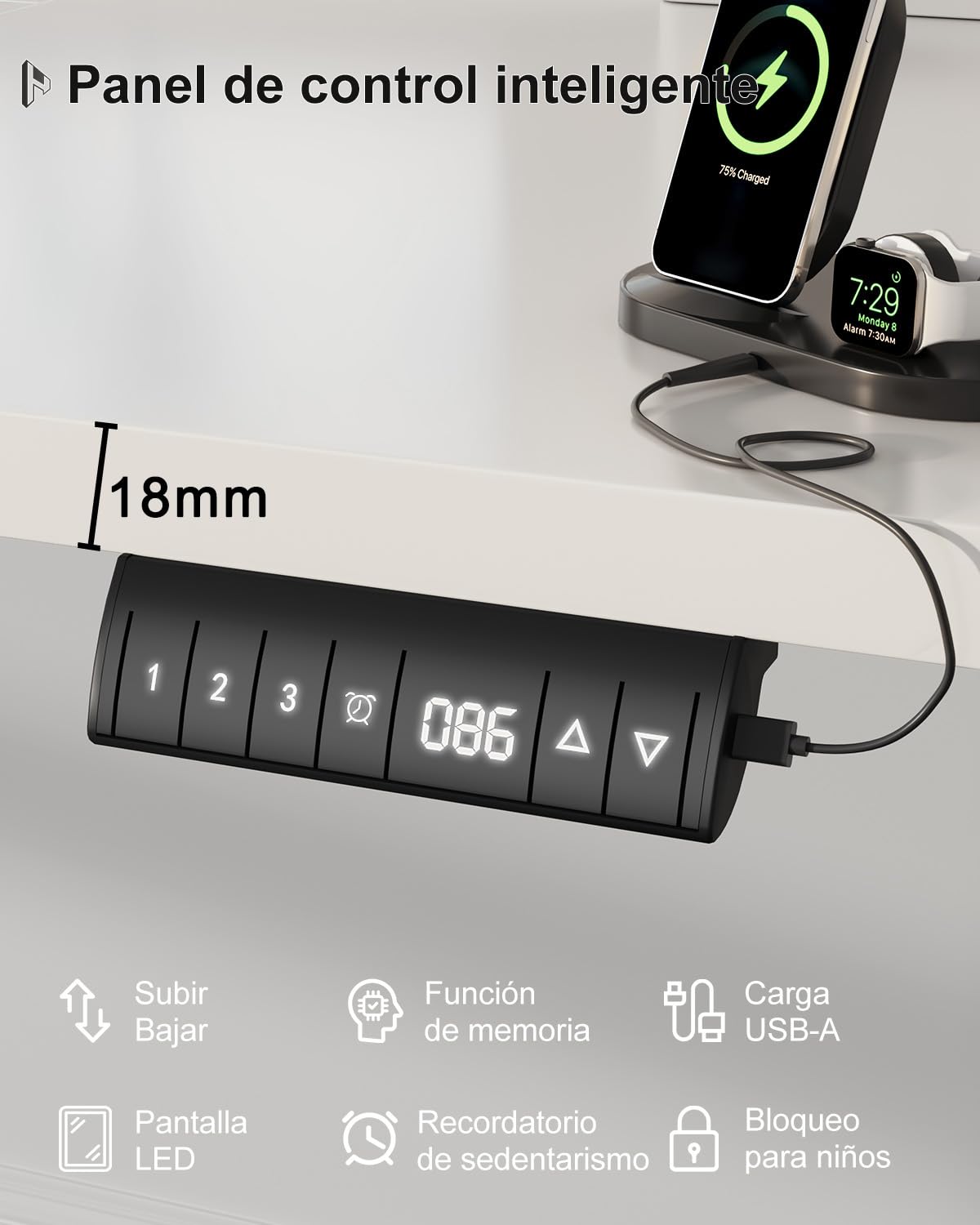 Homall Escritorio de Altura Regulable de 160 x 80 cm con Puerto de Carga USB-A, Escritorio eléctrico con Bandeja de gestión de Cables, Escritorio de pie con 3 Funciones de Memoria, Escritorio para