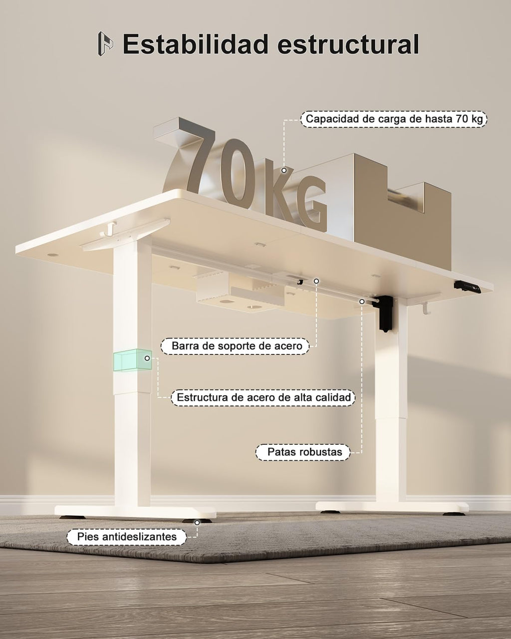 Homall Escritorio de Altura Regulable de 160 x 80 cm con Puerto de Carga USB-A, Escritorio eléctrico con Bandeja de gestión de Cables, Escritorio de pie con 3 Funciones de Memoria, Escritorio para