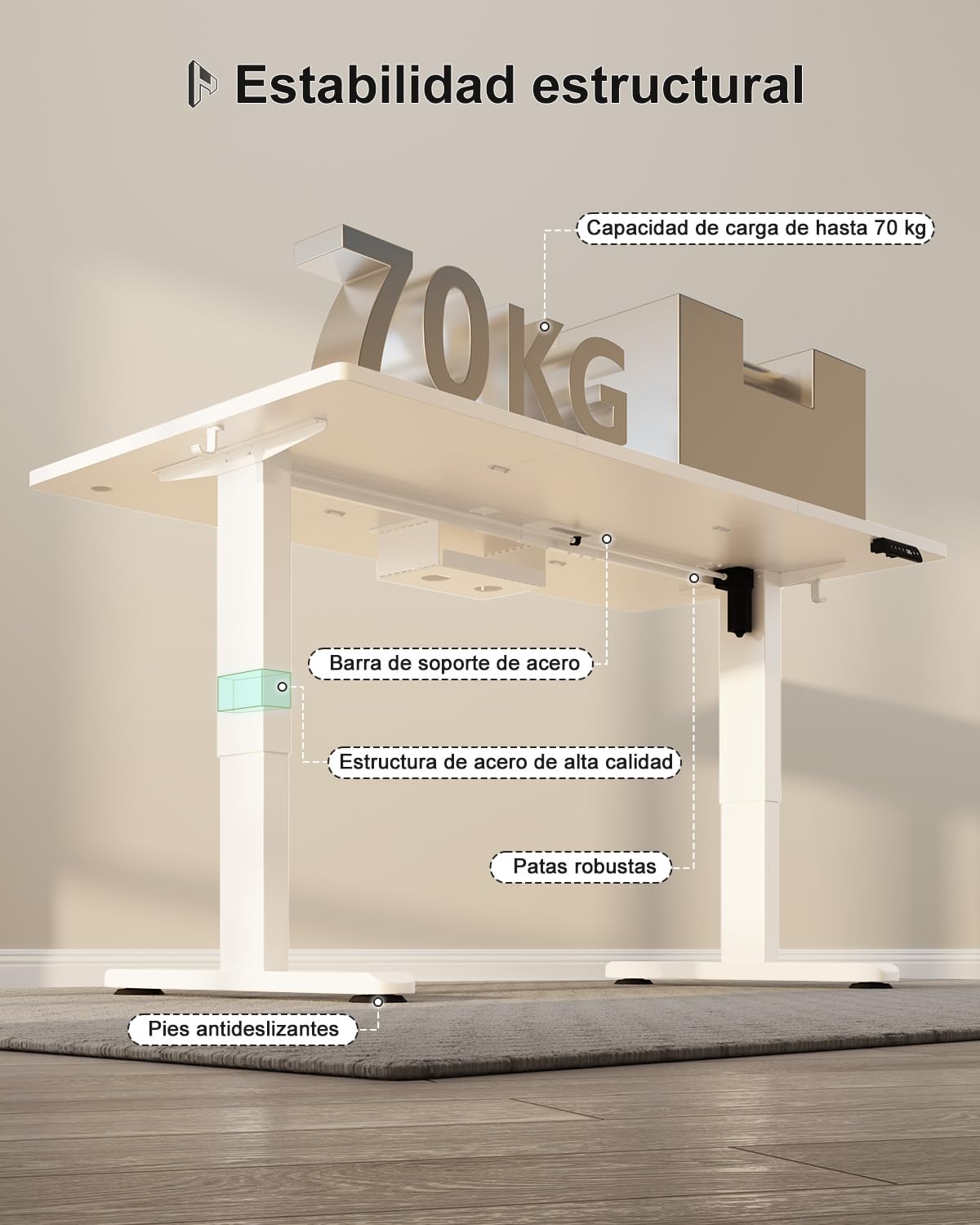 Homall Escritorio de Altura Regulable de 160 x 80 cm con Puerto de Carga USB-A, Escritorio eléctrico con Bandeja de gestión de Cables, Escritorio de pie con 3 Funciones de Memoria, Escritorio para