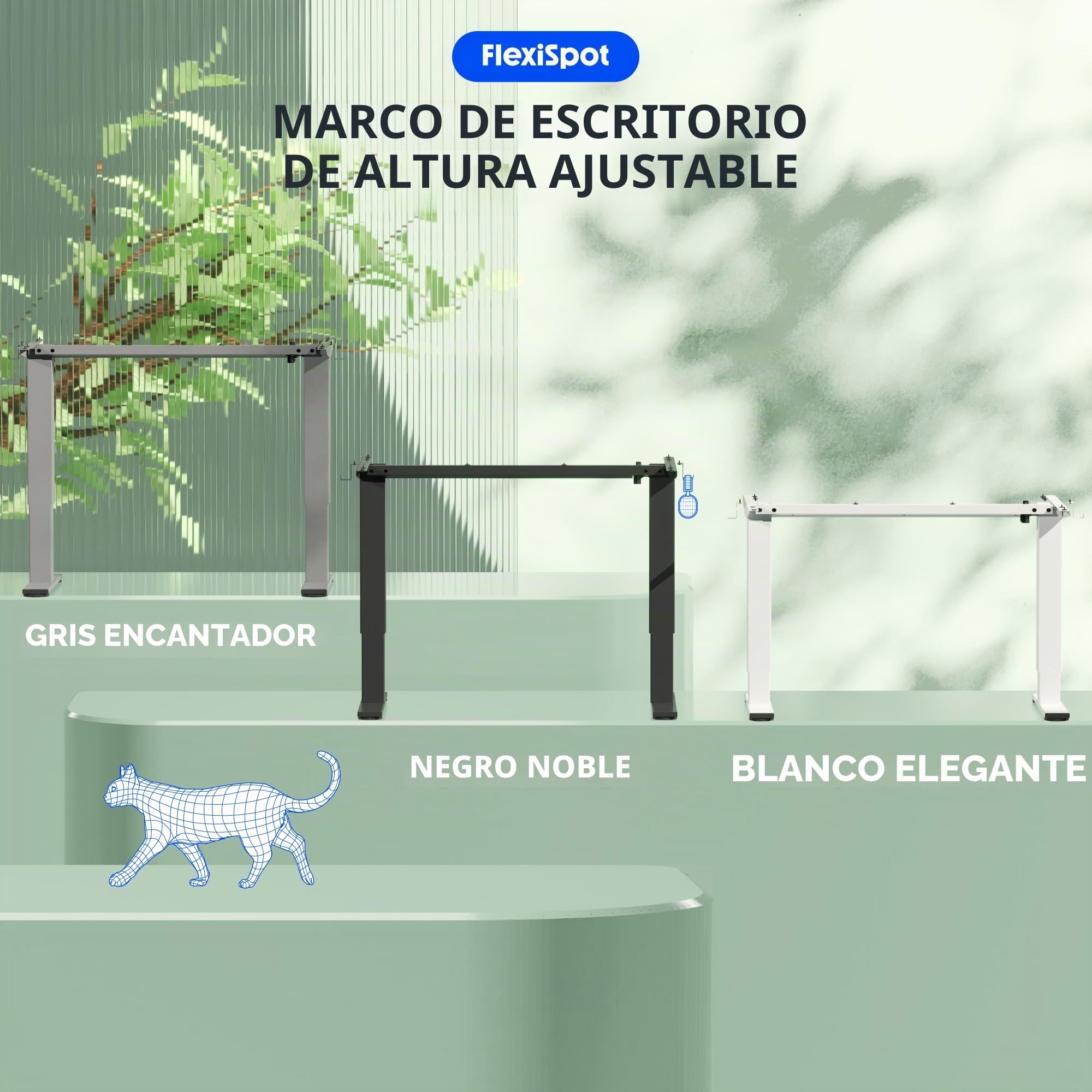 FLEXISPOT Escritorio Elevable Eléctrico Marco de Escritorio de Altura Regulable, Standing Desk Mesa Elevable Eléctrico con 2 Ganchos 4 Botones de Memoria-Negro