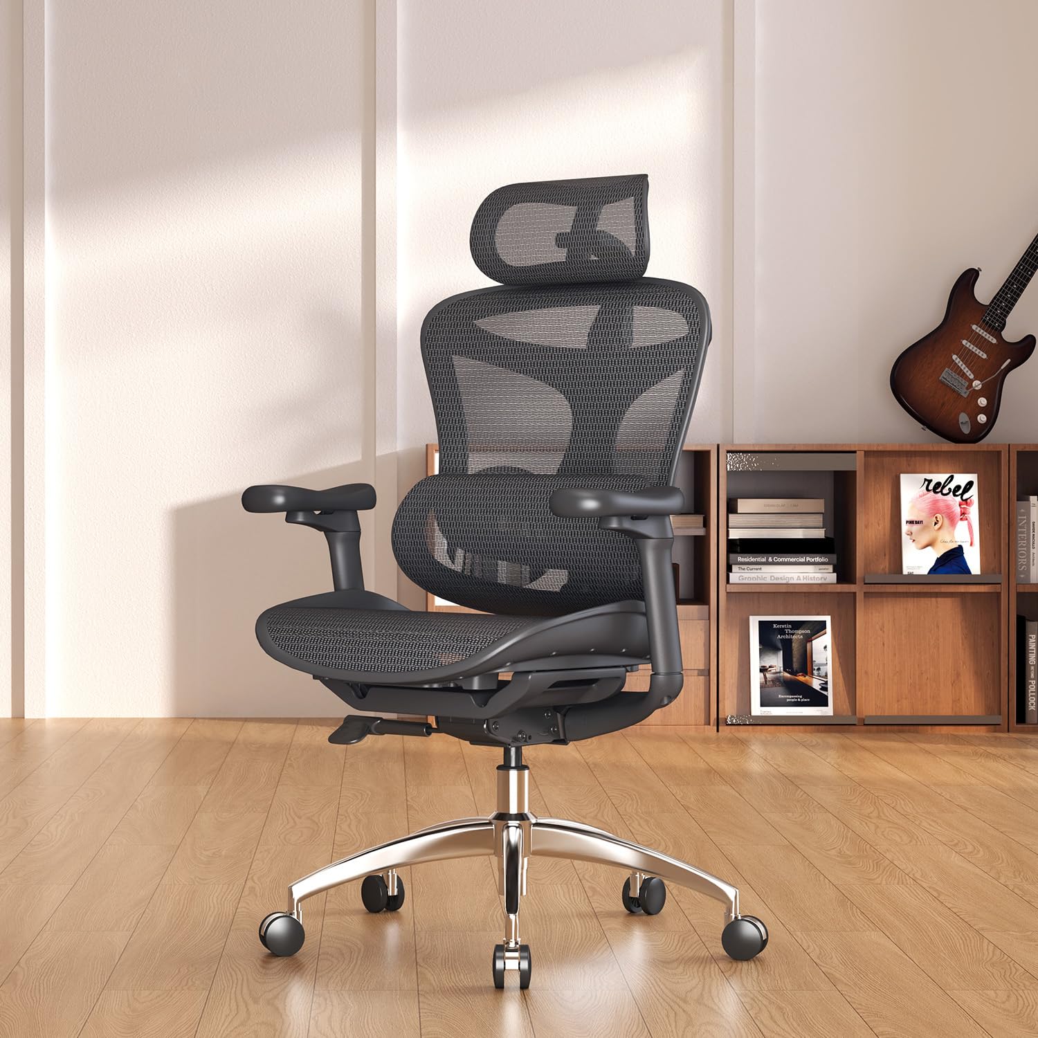 SIHOO Doro C300 - Silla de Oficina ergonómica con reposabrazos Ultra Suaves en 3D, Soporte Lumbar dinámico para Silla de Oficina en casa, Respaldo Ajustable para Silla de Escritorio (Negro)
