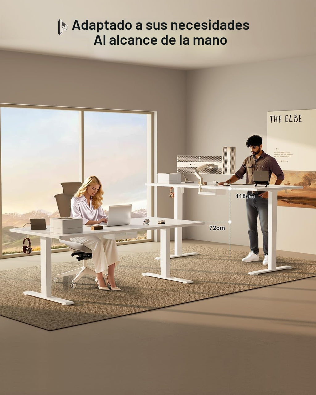 Homall Escritorio de Altura Regulable de 160 x 80 cm con Puerto de Carga USB-A, Escritorio eléctrico con Bandeja de gestión de Cables, Escritorio de pie con 3 Funciones de Memoria, Escritorio para