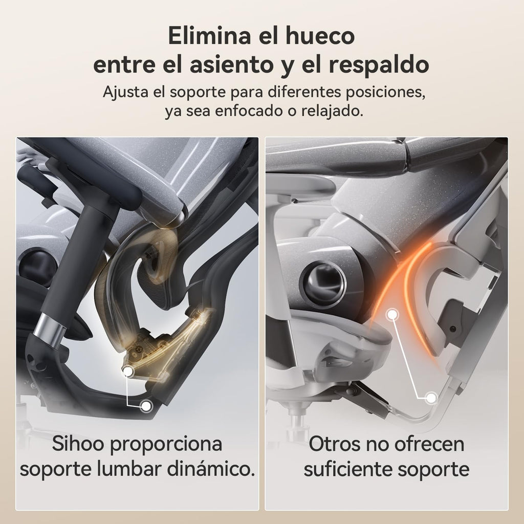 SIHOO Doro C300 - Silla de Oficina ergonómica con reposabrazos Ultra Suaves en 3D, Soporte Lumbar dinámico para Silla de Oficina en casa, Respaldo Ajustable para Silla de Escritorio (Negro)