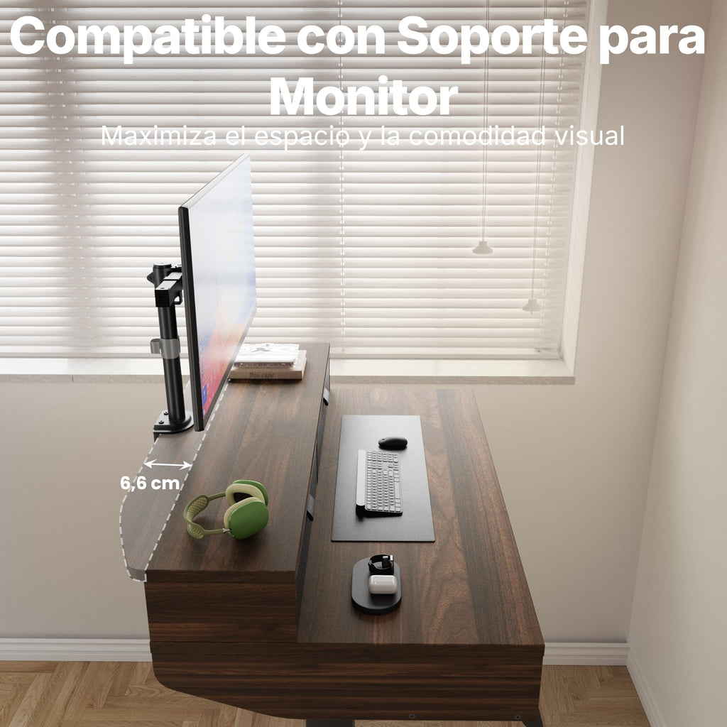 HUANUO Escritorio Elevable Pequeñ 80 x 53 cm con Cajones 4 Niveles Memor