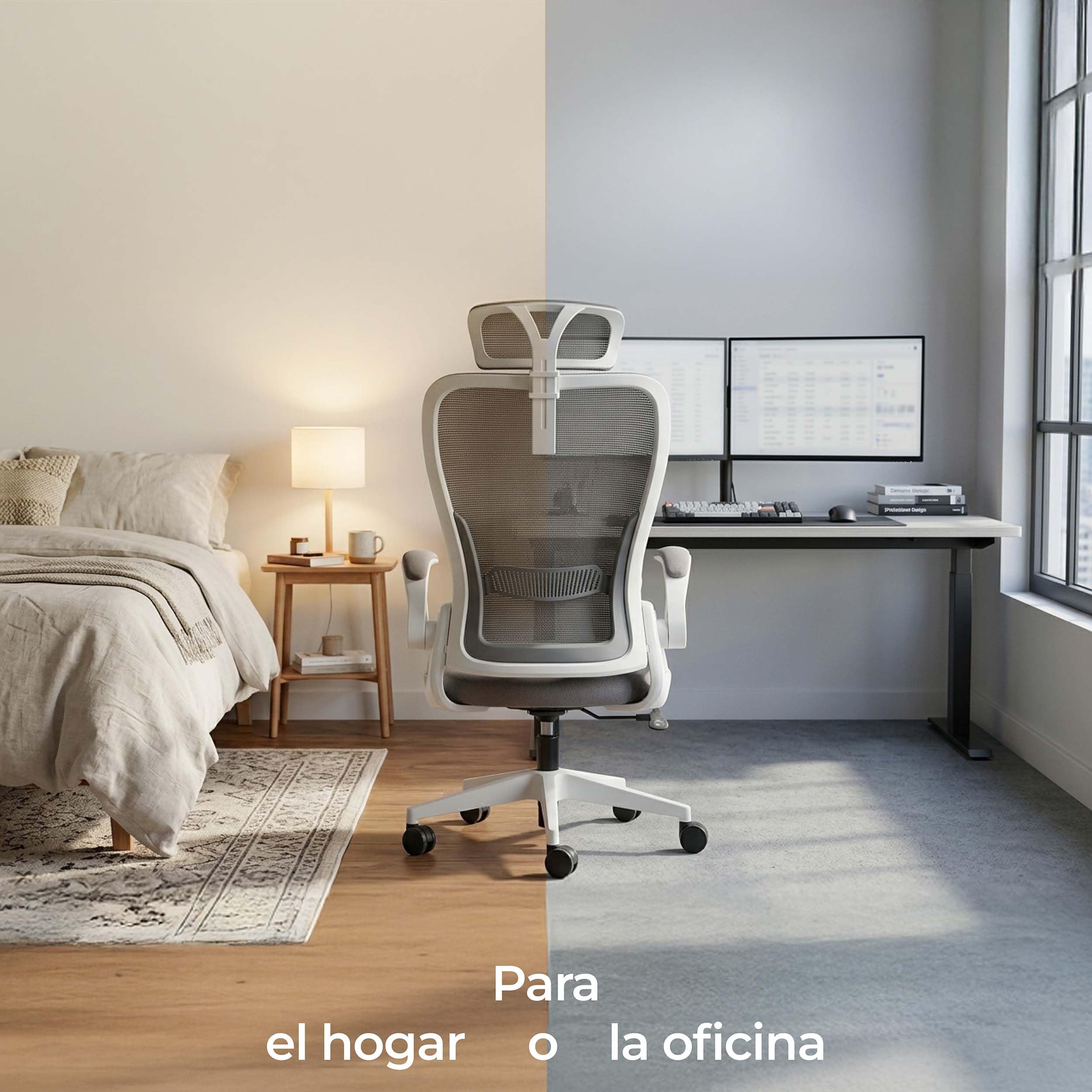 Tervo Modelo U | Silla de Oficina Plegable para Espacios Pequeños | Silla de Juego para Adultos y Niños | Silla de Ordenador de Malla Ergonómica para Dormitorio