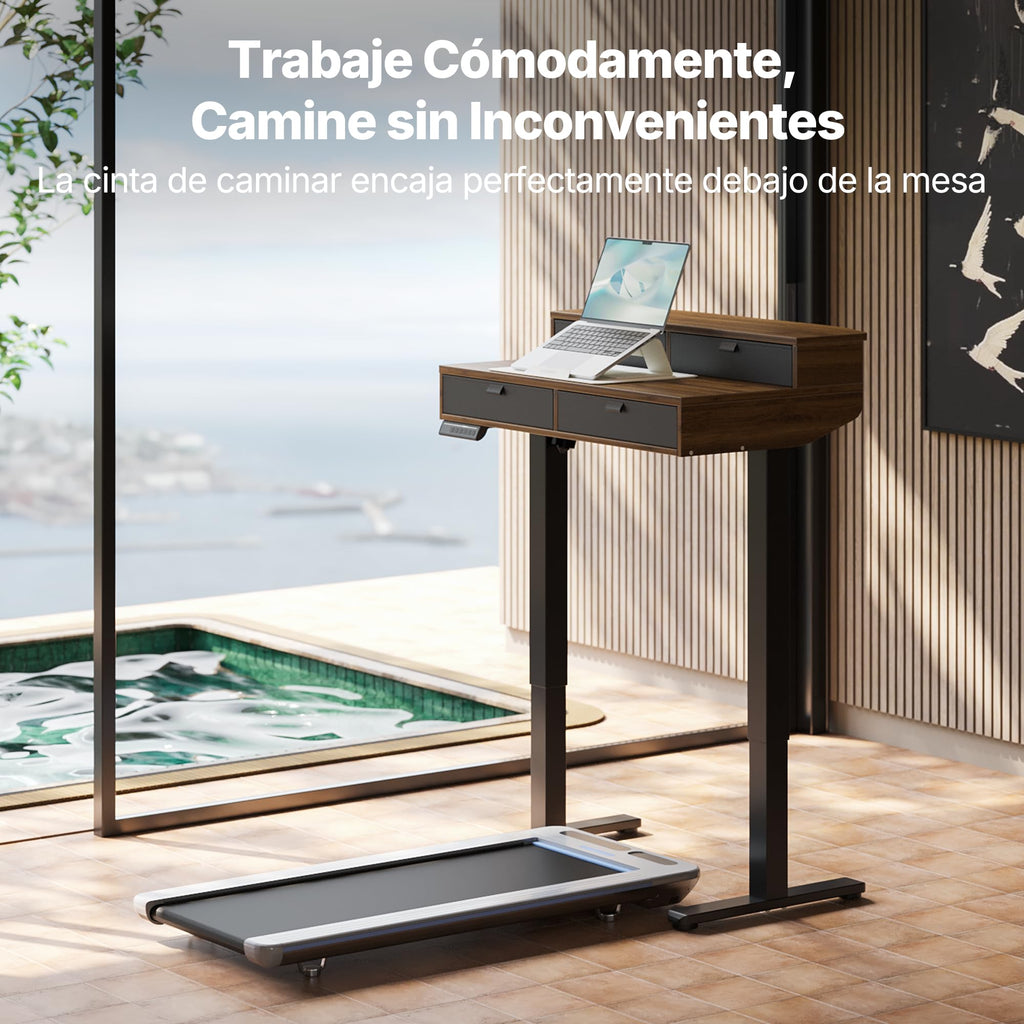 HUANUO Escritorio Elevable Pequeñ 80 x 53 cm con Cajones 4 Niveles Memor