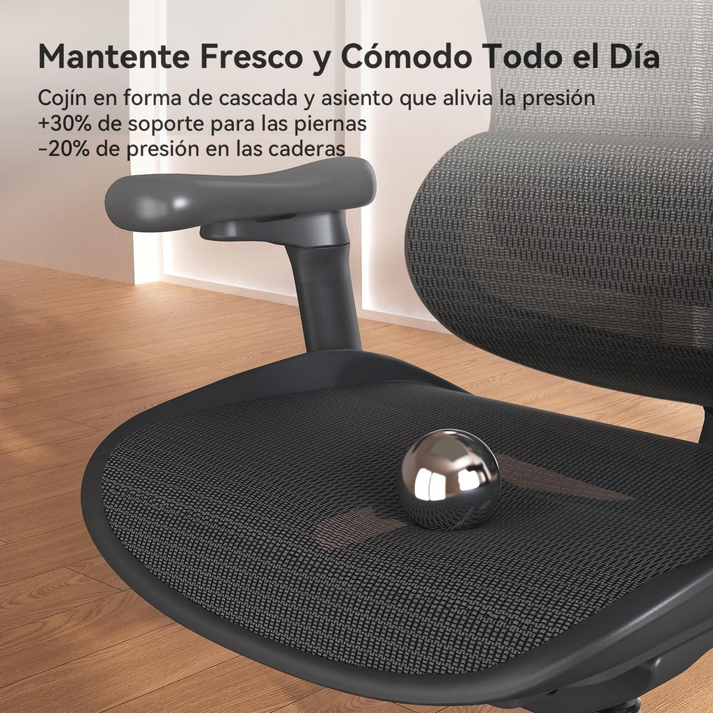 SIHOO Doro C300 - Silla de Oficina ergonómica con reposabrazos Ultra Suaves en 3D, Soporte Lumbar dinámico para Silla de Oficina en casa, Respaldo Ajustable para Silla de Escritorio (Negro)
